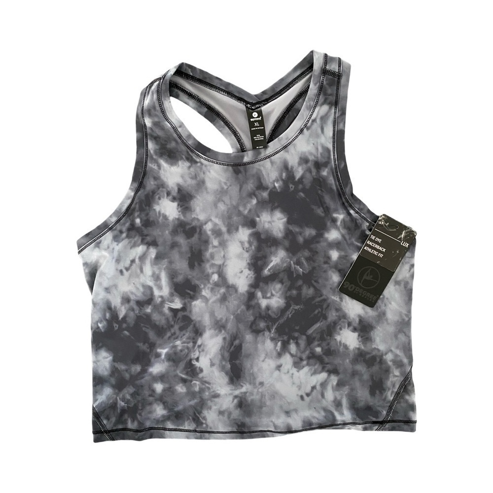 90 Degree By Reflex Racerback Gray Tie Dye Tank NWT Size XL